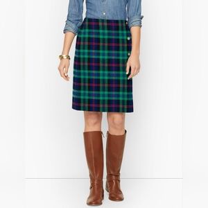 Talbots Cheerful Tartan A-Line Wool Plaid Skirt 12 New